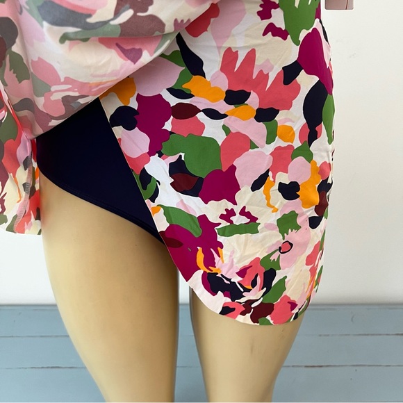 New Anne Cole One Piece Skirted Swimsuit Sz 12 Skirt Floral Maillot NWT - Picture 5 of 11